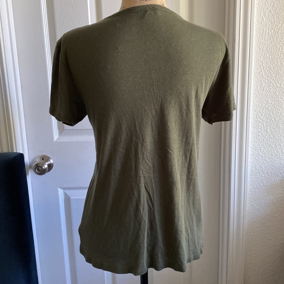 Express • olive lace up tee • small - Picture 5 of 8